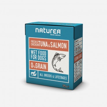 Pâtée Naturea Poulet, Thon et Saumon