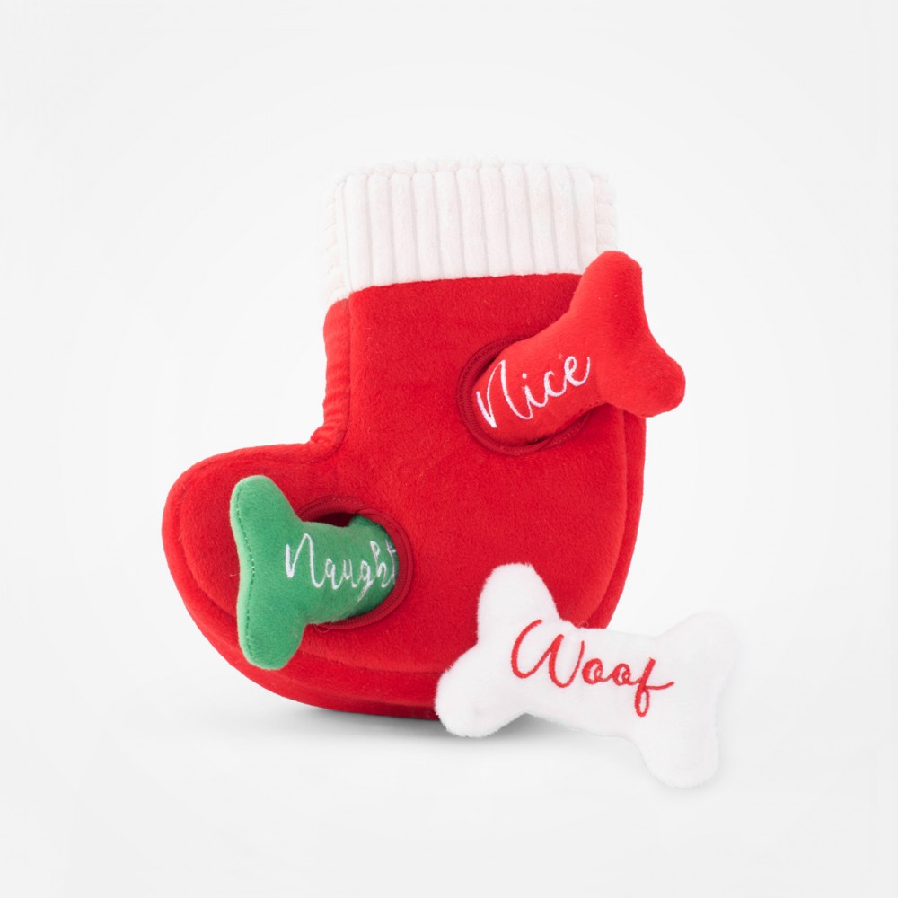 Peluche interactive Zippy Paws - Chaussette de Noël